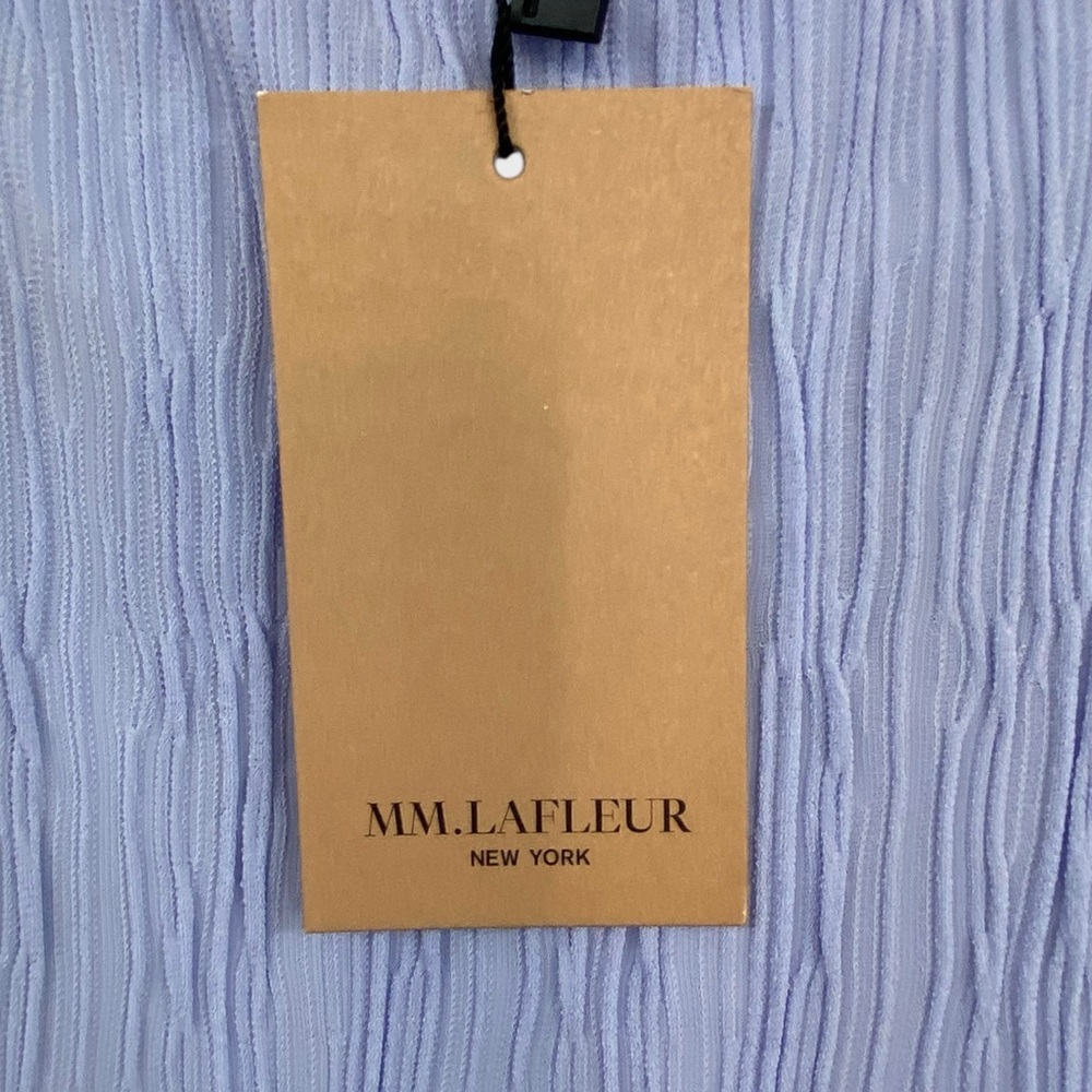 MM Lafleur NWT Light Periwinkle Blue Pleated Midi Skirt Size 10 - Picture 3 of 11